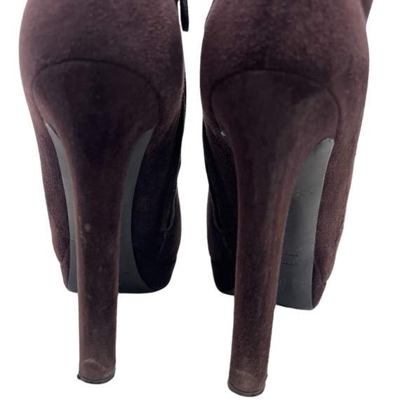 Alexander McQueen Deep Purple Suede High Heel Platform Ankle Booties Women 38 - Picture 8 of 16